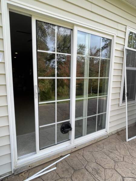 Patio Door Broken Glass needs immediate glass door replacement