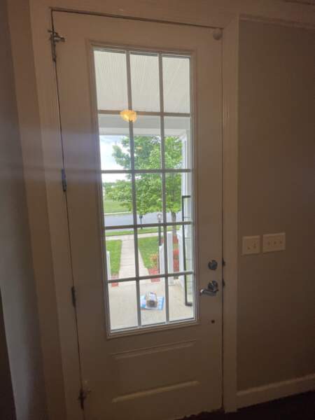 Broken Glass French Door needs a glass door replacement technician to replace it