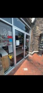 Commercial Double Entry Door to be repaired by a commercial door repair company